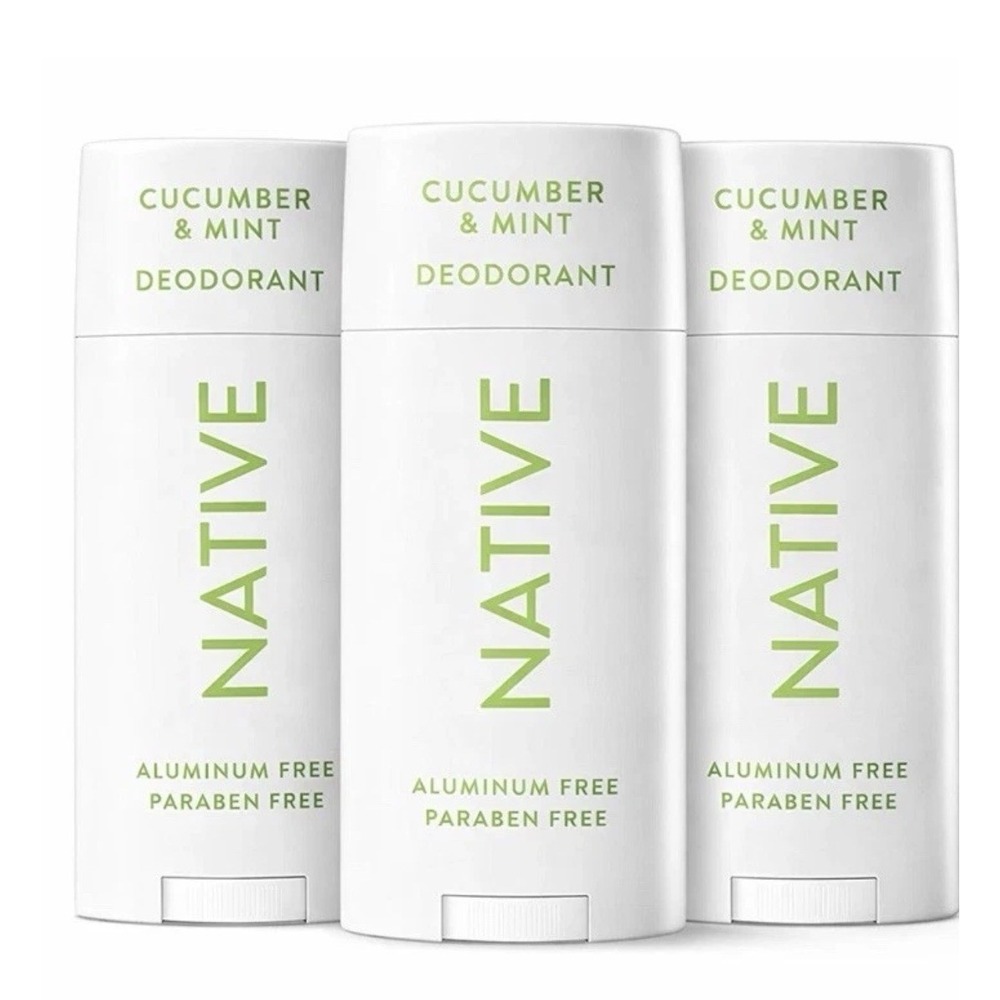 3 Native Deodorant Cucumber & Mint Scent Paraben & Aluminum Free (2.65oz) NEW
